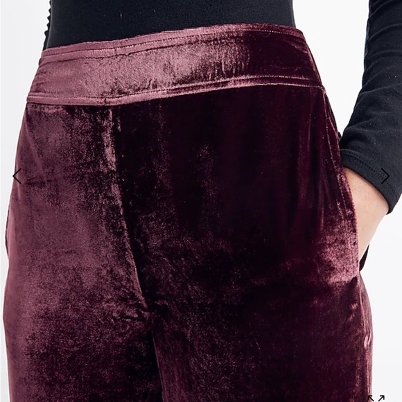 Madewell Velvet Huston Pull-On Crop Pants Size Small in Pinot Nior - Picture 7 of 8